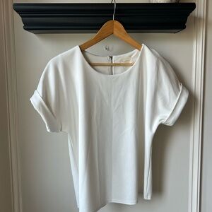 MELLODAY Classic White Short Sleeve Top